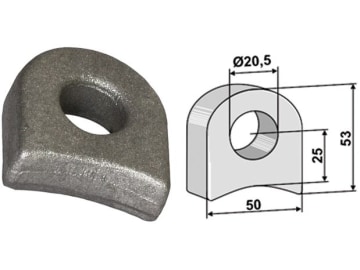 Industriehof® Halter 53 x 50 x 18 mm, Bohrung 20,5 mm für Sicma, 63-RM-916 Industriehof® Halter 53 x 50 x 18 mm, Bohrung 20,5 mm für Sicma, 63-RM-916