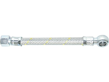Kraftstoffleitung "1210", NW 8, Schlauch mit Stahldrahtgeflecht, einerseits mit Ringnippel, andererseits DKL M16X1,5 Kraftstoffleitung "1210", NW 8, Schlauch mit Stahldrahtgeflecht, einerseits mit Ringnippel, andererseits DKL M16X1,5