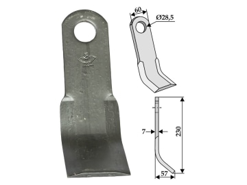Industriehof® Y-Messer 230 x 60 x 7 mm, Bohrung 28,5 mm, für Cabe (Nuova Cabe), Forigo, 63-CAE-04 Industriehof® Y-Messer 230 x 60 x 7 mm, Bohrung 28,5 mm, für Cabe (Nuova Cabe), Forigo, 63-CAE-04