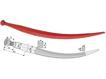 Industriehof® Frontladerzinken 600 mm, M 20 x 1,5, spitz, gebogen, für universal, 18606 Industriehof® Frontladerzinken 600 mm, M 20 x 1,5, spitz, gebogen, für universal, 18606