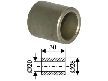 Industriehof® Buchse 30 x 4 mm, Ø innen 20 mm, Ø außen 28 mm, für Gyro, Nicolas, 63-NIC-61 Industriehof® Buchse 30 x 4 mm, Ø innen 20 mm, Ø außen 28 mm, für Gyro, Nicolas, 63-NIC-61