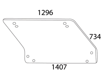 Heckscheibe, klar, für Fiat 55-90–180-90, 55.88/55.88DT–80.88/80.88DT, 580–980-Kabine Komfort 1296 mm Heckscheibe, klar, für Fiat 55-90–180-90, 55.88/55.88DT–80.88/80.88DT, 580–980-Kabine Komfort 1296 mm