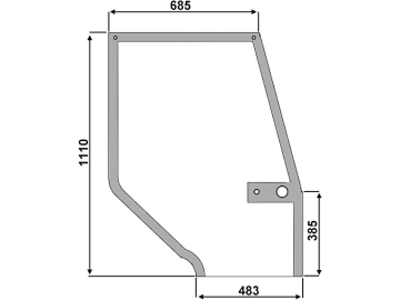 Türscheibe, grün, rechts, Siebdruck, für Case IH 5120-5250 Kabine Maxxum, Maxxum Pro (bis JJF 1020700) Türscheibe, grün, rechts, Siebdruck, für Case IH 5120-5250 Kabine Maxxum, Maxxum Pro (bis JJF 1020700)
