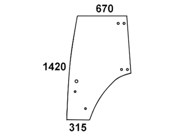 Türscheibe, grün, links, rahmenlos für Fendt Farmer 307–312, 409–415; Favorit 711–820, 309 Vario–415 Vario, 711–820, F 370 GT, F 380 GT Türscheibe, grün, links, rahmenlos für Fendt Farmer 307–312, 409–415; Favorit 711–820, 309 Vario–415 Vario, 711–820, F 370 GT, F 380 GT