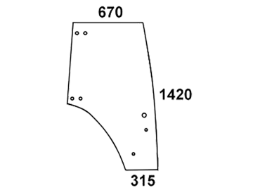 Türscheibe, grün, rechts, rahmenlos für Fendt Farmer 307–312, 409–415; Favorit 711–820, 309 Vario–415 Vario, 711–820, F 370 GT, F 380 GT Türscheibe, grün, rechts, rahmenlos für Fendt Farmer 307–312, 409–415; Favorit 711–820, 309 Vario–415 Vario, 711–820, F 370 GT, F 380 GT