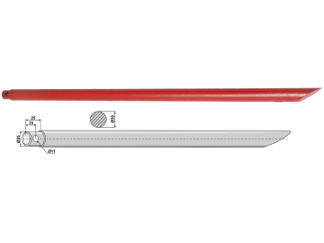 Industriehof® Frontladerzinken 800 mm, Ø 25 mm; 30 mm, spitz, gerade, mit Schaft, für Agram, Manip, 18856 Industriehof® Frontladerzinken 800 mm, Ø 25 mm; 30 mm, spitz, gerade, mit Schaft, für Agram, Manip, 18856
