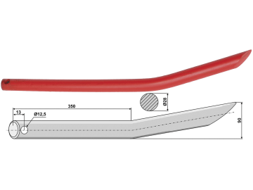 Industriehof® Frontladerzinken 550 mm, Ø 28 mm, spitz, gebogen, für Mailleux, 18563 Industriehof® Frontladerzinken 550 mm, Ø 28 mm, spitz, gebogen, für Mailleux, 18563