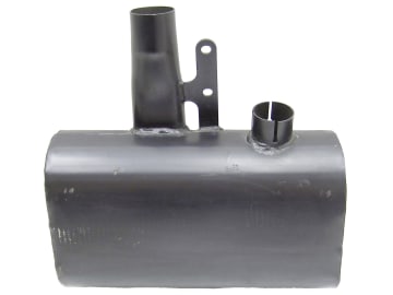 Schalldämpfer, Einlass 49 mm, Auslass 54 mm, Länge 360 mm, für Case IH JX, Fiat 66, Ford New Holland TD, Steyr Kompakt Schalldämpfer, Einlass 49 mm, Auslass 54 mm, Länge 360 mm, für Case IH JX, Fiat 66, Ford New Holland TD, Steyr Kompakt