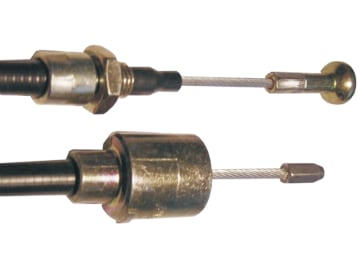 Bremsseil, Al-Ko, Glocke/Nippel, Länge Hülle 530 mm, Länge 726 mm, Ø Glocke 26 mm, neue Ausführung, mit Schnellverschluss Bremsseil, Al-Ko, Glocke/Nippel, Länge Hülle 530 mm, Länge 726 mm, Ø Glocke 26 mm, neue Ausführung, mit Schnellverschluss