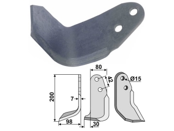 Industriehof® Fräsmesser links 200 x 80 x 7 mm, Bohrung 15 mm für Braun, BRA-51L Industriehof® Fräsmesser links 200 x 80 x 7 mm, Bohrung 15 mm für Braun, BRA-51L