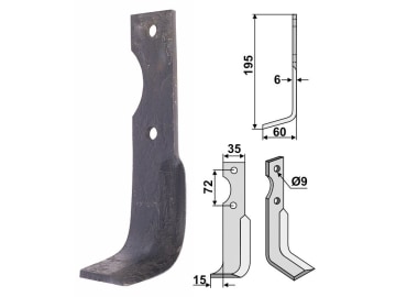 Industriehof® Fräsmesser links 195 x 35 x 6 mm, Bohrung 9 mm für Casorzo, CAS-08L Industriehof® Fräsmesser links 195 x 35 x 6 mm, Bohrung 9 mm für Casorzo, CAS-08L
