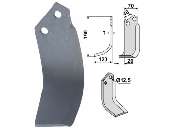 Industriehof® Fräsmesser links 190 x 70 x 7 mm, Bohrung 12,5 mm für Dondi, DON-07L Industriehof® Fräsmesser links 190 x 70 x 7 mm, Bohrung 12,5 mm für Dondi, DON-07L