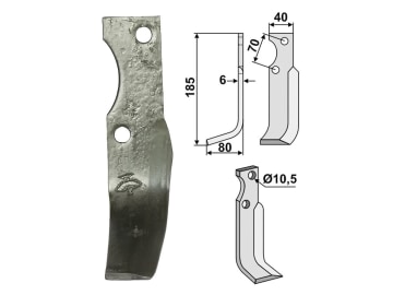 Industriehof® Fräsmesser rechts 185 x 40 x 6 mm, Bohrung 10,5 mm für Goldoni, GOL-11R Industriehof® Fräsmesser rechts 185 x 40 x 6 mm, Bohrung 10,5 mm für Goldoni, GOL-11R