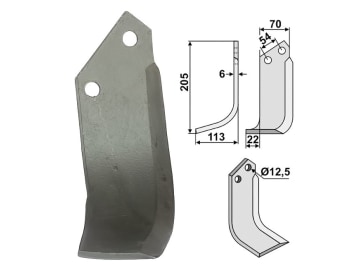 Industriehof® Fräsmesser rechts 205 x 70 x 6 mm, Bohrung 12,5 mm für Dondi, Goldoni, GOL-33R Industriehof® Fräsmesser rechts 205 x 70 x 6 mm, Bohrung 12,5 mm für Dondi, Goldoni, GOL-33R