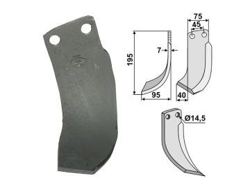 Industriehof® Fräsmesser links 195 x 75 x 7 mm, Bohrung 14,5 mm für Gehring, IND-37L Industriehof® Fräsmesser links 195 x 75 x 7 mm, Bohrung 14,5 mm für Gehring, IND-37L