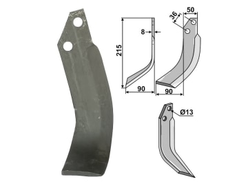 Industriehof® Fräsmesser rechts 215 x 50 x 8 mm, Bohrung 13 mm für JNC, JNC-05R Industriehof® Fräsmesser rechts 215 x 50 x 8 mm, Bohrung 13 mm für JNC, JNC-05R