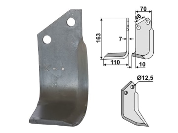 Industriehof® Fräsmesser links 163 x 70 x 7 mm, Bohrung 12,5 mm für Muratori, MUR-05L Industriehof® Fräsmesser links 163 x 70 x 7 mm, Bohrung 12,5 mm für Muratori, MUR-05L
