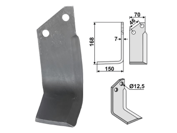 Industriehof® Fräsmesser links 168 x 70 x 7 mm, Bohrung 12,5 mm für Muratori, MUR-12L Industriehof® Fräsmesser links 168 x 70 x 7 mm, Bohrung 12,5 mm für Muratori, MUR-12L