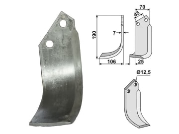 Industriehof® Fräsmesser links 190 x 70 x 7 mm, Bohrung 12,5 mm für Nardi, NAR-13L Industriehof® Fräsmesser links 190 x 70 x 7 mm, Bohrung 12,5 mm für Nardi, NAR-13L