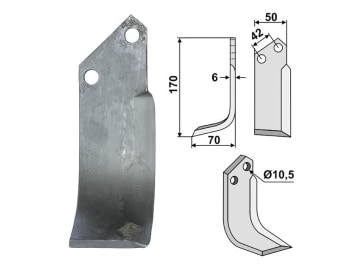 Industriehof® Fräsmesser links 170 x 50 x 6 mm, Bohrung 10,5 mm für Nibbi Bruno, NIB-07L Industriehof® Fräsmesser links 170 x 50 x 6 mm, Bohrung 10,5 mm für Nibbi Bruno, NIB-07L