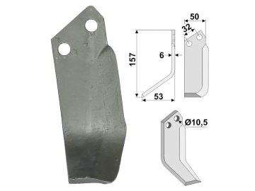 Industriehof® Fräsmesser links 157 x 50 x 6 mm, Bohrung 10,5 mm für Pasquali, PAS-11L Industriehof® Fräsmesser links 157 x 50 x 6 mm, Bohrung 10,5 mm für Pasquali, PAS-11L