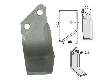 Industriehof® Fräsmesser links 167 x 60 x 6 mm, Bohrung 12,5 mm für Pasquali, PAS-13L Industriehof® Fräsmesser links 167 x 60 x 6 mm, Bohrung 12,5 mm für Pasquali, PAS-13L