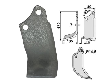 Industriehof® Fräsmesser links 172 x 80 x 7 mm, Bohrung 14,5 mm für Sicma, SIM-11L Industriehof® Fräsmesser links 172 x 80 x 7 mm, Bohrung 14,5 mm für Sicma, SIM-11L