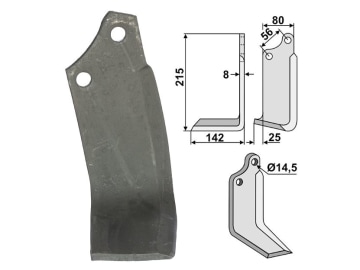 Industriehof® Fräsmesser links 215 x 80 x 8 mm, Bohrung 14,5 mm für Sicma, SIM-20L Industriehof® Fräsmesser links 215 x 80 x 8 mm, Bohrung 14,5 mm für Sicma, SIM-20L