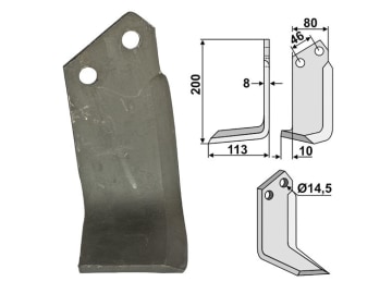 Industriehof® Fräsmesser links 200 x 80 x 8 mm, Bohrung 14,5 mm für Sovema, SOV-08L Industriehof® Fräsmesser links 200 x 80 x 8 mm, Bohrung 14,5 mm für Sovema, SOV-08L