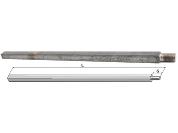 Industriehof® Vierkantwelle 40 mm, Länge 2.970 mm, für Scheibeneggen, 31-40-297 Industriehof® Vierkantwelle 40 mm, Länge 2.970 mm, für Scheibeneggen, 31-40-297