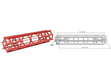 Industriehof® Flachstabwalze Einbaumaß 2.500 mm, Ø Walze 400 mm, für universal, 312-401-2500 Industriehof® Flachstabwalze Einbaumaß 2.500 mm, Ø Walze 400 mm, für universal, 312-401-2500