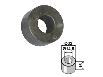 Industriehof® Buchse 16 x 8,75 mm, Ø innen 14,5 mm, Ø außen 32 mm, für Agromec, 63-AGM-507 Industriehof® Buchse 16 x 8,75 mm, Ø innen 14,5 mm, Ø außen 32 mm, für Agromec, 63-AGM-507