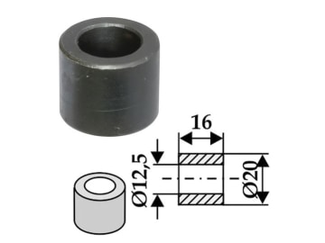 Industriehof® Buchse 16 x 3,75 mm, Ø innen 12,5 mm, Ø außen 20 mm, für Dücker, 63-DÜC-906 Industriehof® Buchse 16 x 3,75 mm, Ø innen 12,5 mm, Ø außen 20 mm, für Dücker, 63-DÜC-906