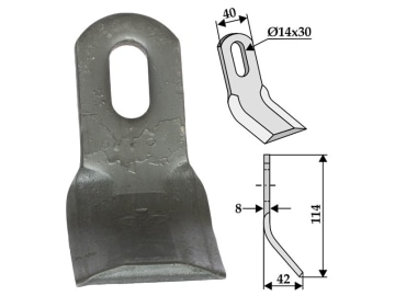 Industriehof® Y-Messer 114 x 40 x 8 mm, Bohrung 30 x 14 mm, für Hymach, 63-HYM-01 Industriehof® Y-Messer 114 x 40 x 8 mm, Bohrung 30 x 14 mm, für Hymach, 63-HYM-01
