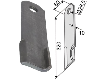 Industriehof® Schlegelmesser 320 x 80 x 10 mm, Bohrung 28,5 mm, für Rübenroder Schmidt "RMB 4.2 lang" Fräsen, 63-IND-33 Industriehof® Schlegelmesser 320 x 80 x 10 mm, Bohrung 28,5 mm, für Rübenroder Schmidt "RMB 4.2 lang" Fräsen, 63-IND-33