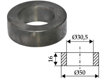 Industriehof® Mittelbuchse 16 x 9,75 mm, Ø innen 30,5 mm, Ø außen 50 mm für Agromet, 63-IND-900 Industriehof® Mittelbuchse 16 x 9,75 mm, Ø innen 30,5 mm, Ø außen 50 mm für Agromet, 63-IND-900