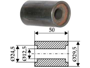 Industriehof® Innenbuchse 50 x 2,5/8,5 mm, Ø innen 12,5 mm; 24,5 mm, Ø außen 29,5 mm, für Agromet, 63-IND-902 Industriehof® Innenbuchse 50 x 2,5/8,5 mm, Ø innen 12,5 mm; 24,5 mm, Ø außen 29,5 mm, für Agromet, 63-IND-902