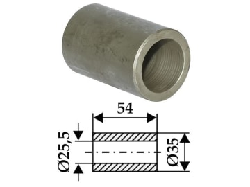 Industriehof® Buchse 54 x 4,75 mm, Ø innen 25,5 mm, Ø außen 35 mm, für Falc, 63-NOB-09 Industriehof® Buchse 54 x 4,75 mm, Ø innen 25,5 mm, Ø außen 35 mm, für Falc, 63-NOB-09