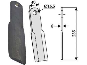 Industriehof® Schlegelmesser 195 x 34 x 8 mm, Bohrung 26 mm, für Kuhn, Perugini Fräsen, 63-NOB-36 Industriehof® Schlegelmesser 195 x 34 x 8 mm, Bohrung 26 mm, für Kuhn, Perugini Fräsen, 63-NOB-36