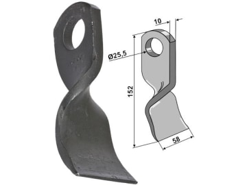 Industriehof® Schlegelmesser 152 x 58 x 10 mm, Bohrung 25,5 mm, für Orsi Fräsen, 63-ORS-04 Industriehof® Schlegelmesser 152 x 58 x 10 mm, Bohrung 25,5 mm, für Orsi Fräsen, 63-ORS-04