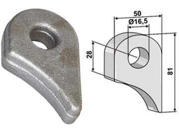 Industriehof® Halter 81 x 50 x 18,5 mm, Bohrung 16,5 mm für Berti, M.E.A.A.T., 63-RM-913 Industriehof® Halter 81 x 50 x 18,5 mm, Bohrung 16,5 mm für Berti, M.E.A.A.T., 63-RM-913
