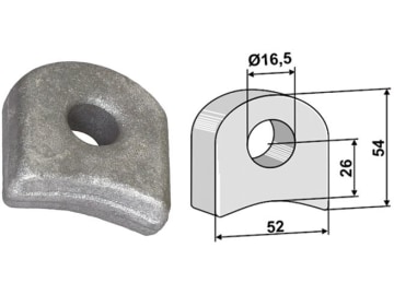 Industriehof® Halter 54 x 52 x 18,5 mm, Bohrung 16,5 mm für Nobili, 63-RM-919 Industriehof® Halter 54 x 52 x 18,5 mm, Bohrung 16,5 mm für Nobili, 63-RM-919