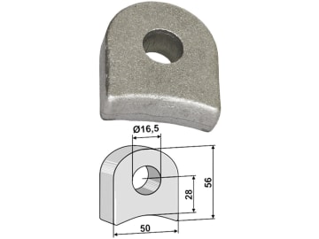 Industriehof® Halter 56 x 50 x 17,5 mm, Bohrung 16,5 mm für Agricom, 63-RM-922 Industriehof® Halter 56 x 50 x 17,5 mm, Bohrung 16,5 mm für Agricom, 63-RM-922