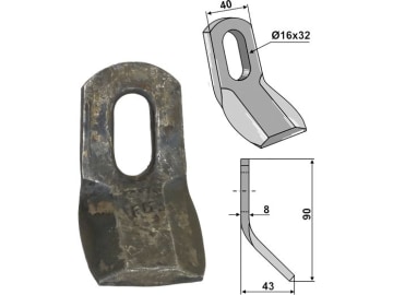 Industriehof® Y-Messer 90 x 40 x 8 mm, Bohrung 32 x 16 mm, für S.M.A., 63-SMA-55 Industriehof® Y-Messer 90 x 40 x 8 mm, Bohrung 32 x 16 mm, für S.M.A., 63-SMA-55