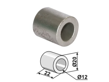 Industriehof® Buchse 22 x 4 mm, Ø innen 12 mm, Ø außen 20 mm, für S.M.A., 63-SMA-61 Industriehof® Buchse 22 x 4 mm, Ø innen 12 mm, Ø außen 20 mm, für S.M.A., 63-SMA-61