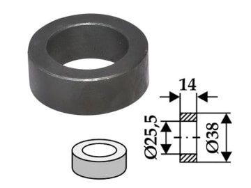Industriehof® Buchse 14 x 6,25 mm, Ø innen 25,5 mm, Ø außen 38 mm, für Spearhead, 63-SPH-90 Industriehof® Buchse 14 x 6,25 mm, Ø innen 25,5 mm, Ø außen 38 mm, für Spearhead, 63-SPH-90