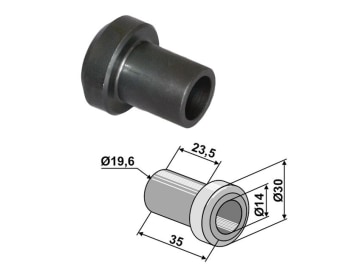Industriehof® Buchse 23,5/35 x 2,8 mm, Ø innen 14 mm, Ø außen 19,6 mm; 30 mm, für Spearhead, 63-SPH-91 Industriehof® Buchse 23,5/35 x 2,8 mm, Ø innen 14 mm, Ø außen 19,6 mm; 30 mm, für Spearhead, 63-SPH-91