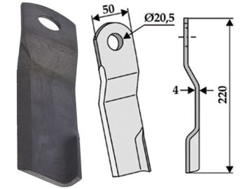Industriehof® Schlegelmesser rechts 220 x 50 x 4 mm, Bohrung 20,5 mm, für Staiger Fräsen, 63-STA-600 Industriehof® Schlegelmesser rechts 220 x 50 x 4 mm, Bohrung 20,5 mm, für Staiger Fräsen, 63-STA-600