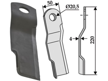 Industriehof® Schlegelmesser links 220 x 50 x 4 mm, Bohrung 20,5 mm, für Staiger Fräsen, 63-STA-601 Industriehof® Schlegelmesser links 220 x 50 x 4 mm, Bohrung 20,5 mm, für Staiger Fräsen, 63-STA-601