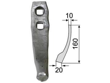 Industriehof® Spurlockererschar 160 x 20 x 10 mm für Spurlockerzinken universal, 1.10.411 Industriehof® Spurlockererschar 160 x 20 x 10 mm für Spurlockerzinken universal, 1.10.411